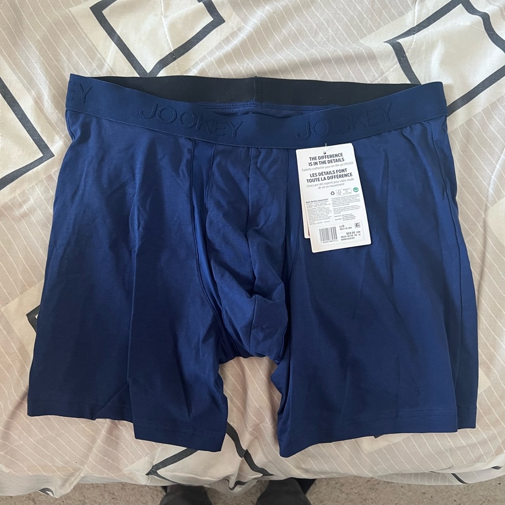 1 pair Jockey Men's Deep Blue Boxer Briefs NWT